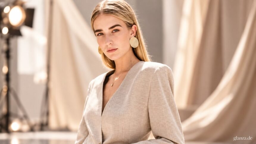 Atherton Grace Johnson in einem Modestudio – KI-bearbeitetes Editorialbild